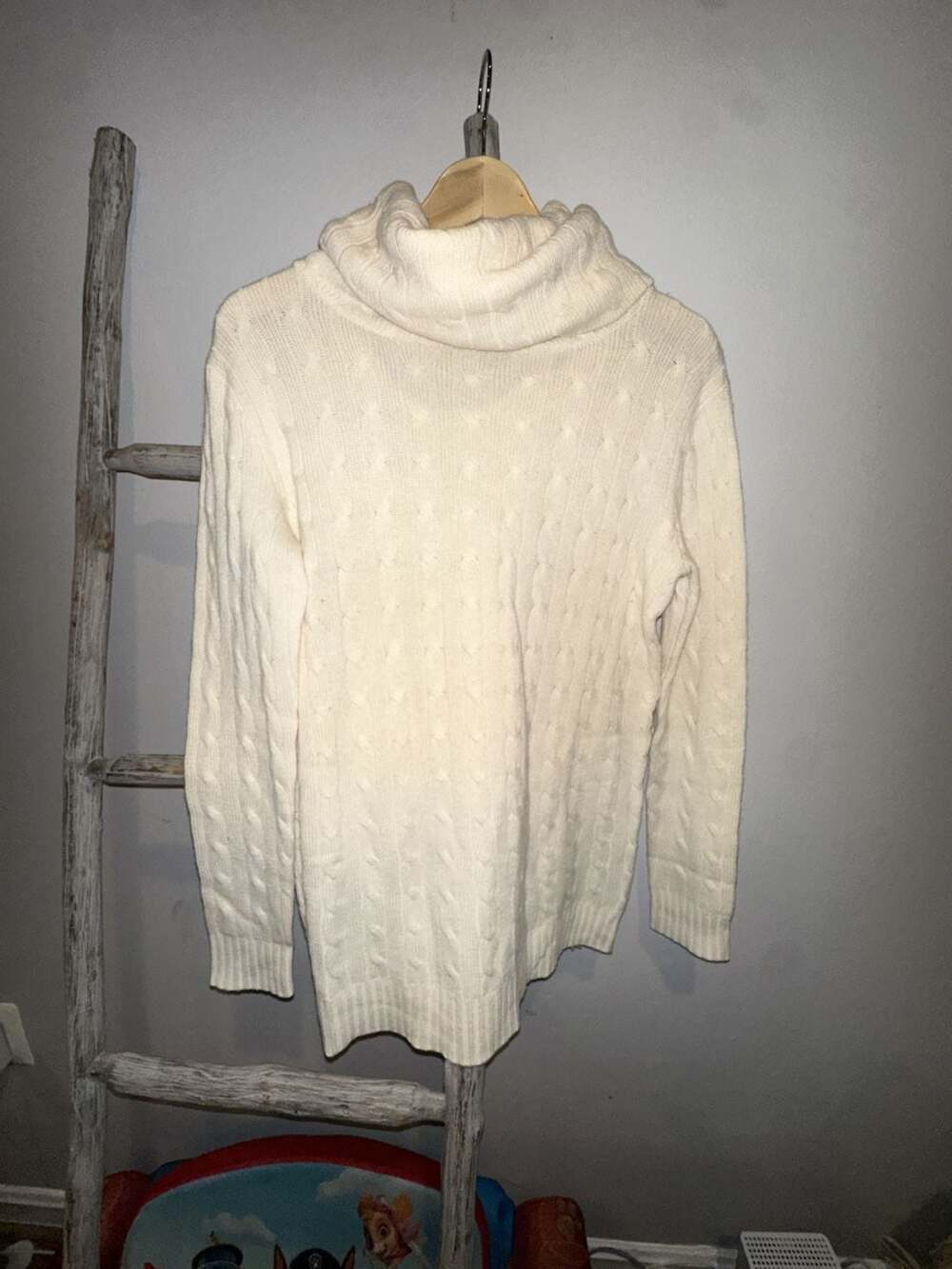 Ralph Lauren Cable Knit Turtleneck Size M 100% Cashmere